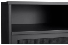 Fekete fém szekrény tolóajtóval 90x140x40 cm Veep – Unique Furniture