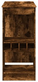 füstös tölgy szerelt fa bárasztal tárolókkal 90x47,5x103,5 cm