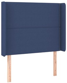 kék szövet LED-es fejtámla 93x16x118/128 cm