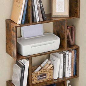 Vasagle PRESTON könyvespolc, 70x24x190,5cm, barna színben