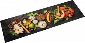 vidaXL mosható fűszermintás bársony konyhaszőnyeg 45 x 150 cm