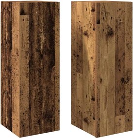 vidaXL 2 db antik fa színű szerelt fa TV-szekrény 30,5 x 30 x 90 cm