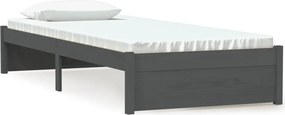 vidaXL Small Single szürke tömör fa ágykeret 75 x 190 cm