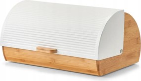 Kenyértartó, bambusz fém, fehér