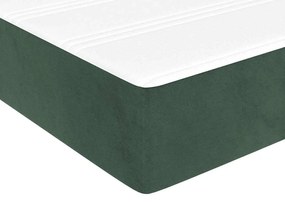sötétzöld bársony zsebrugós ágymatrac 90x220x20 cm