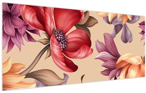 Kép - Vintage virágok (120x50 cm)