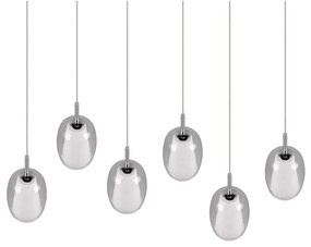 Ezüstszínű függőlámpa üveg búrával Barret – Trio Select