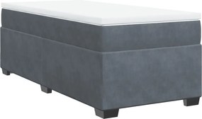 vidaXL sötétszürke bársony rugós ágy matraccal 90x190 cm