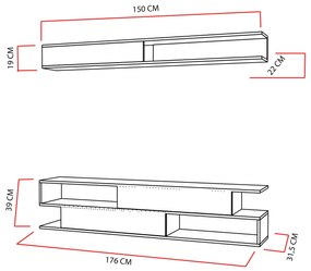 Nappali fal Simpsonic (teak + fehér)  . 1102577