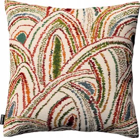 Párnahuzat 43x43 piros-zöld csíkos, krémszínű alapon