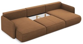 Narancssárga kinyitható-tárolóhelyes sarokkanapé Nanea – Makamii