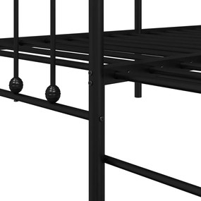 Kihúzható ágykeret fekete 75x190 cm acélból