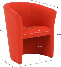 Klub fotel, narancssárga, CUBA