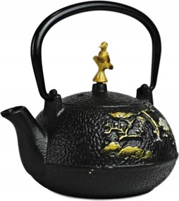 Öntöttvas teáskanna teafőzővel 0,3L teáskanna gyógynövények fekete sárga