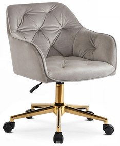 Forgószék KONOR szürke bársony/arany váz