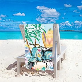 Strandtörölköző SEA AND FUN 100x180 cm színes, 100% mikroszálas
