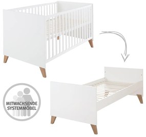 Fehér-natúr színű babaágy 70x140 cm Ole – Roba