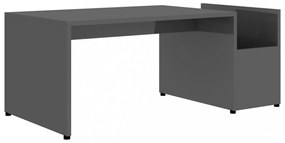 magasfényű szürke szerelt fa dohányzóasztal 90 x 45 x 35 cm