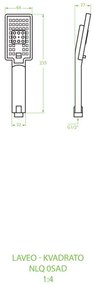 Laveo Kvadrato, zuhanyfej, króm, LAV-NLQ_0SAD