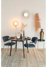 Kerek étkezőasztal tölgyfa dekoros asztallappal ø 100 cm Fabio – White Label