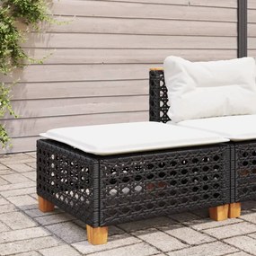 vidaXL fekete polyrattan kerti szék párnával 63,5 x 56 x 32 cm