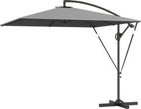 Outsunny Offset Pavilonernyő Ø260 cm Napernyő UV Védelemmel 50+ Vízálló Kurblis Ernyő Állvánnyal, Fedéllel, Kurblival, Szélálló Rendszerrel, Piacra Sz