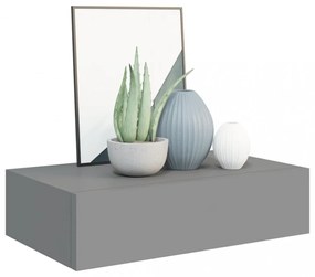szürke falra szerelhető fiókos polc 40 x 23,5 x 10 cm