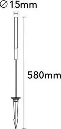 UNIVERSO Kerti lámpa nád formájú DC:24V 0.5w 60lm 4000k IP65 Fekete/arany D15x580mm