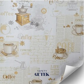 Konyhai tapéta, bézs, arany, cappuccino, latte, eszpresszó, coffee, 5754-02