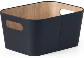 Kitchisimo 2 db tároló kosár szett 31 × 23 × 16cm, fekete, L