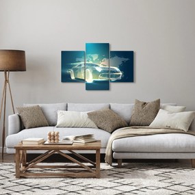 Geometriai formákból készült autó képe (90x60 cm)