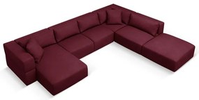 Borvörös sarokkanapé (jobb oldali-"U" alakú) Esther – Milo Casa