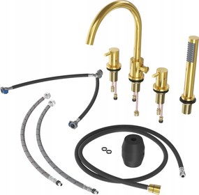 Álló Kádcsaptelep 4 Lyukú Arany Kivo Kád Csaptelep Fürdőszoba