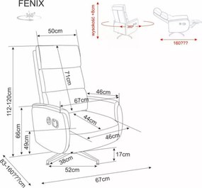 Fenix Raven dönthető fotel sötétbézs