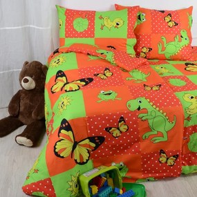 Dinosaurus piros pamut gyermeklepedő TiaHome - Detský set 130x90cm + 65x45cm