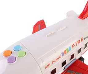 Tűzoltó szállító repülőgép, 4 tűzoltóautóval, kiegészítőkkel, fény- és hanghatásokkal