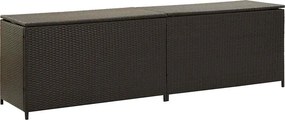 vidaXL barna polyrattan kerti tárolóláda 200 x 50 x 60 cm
