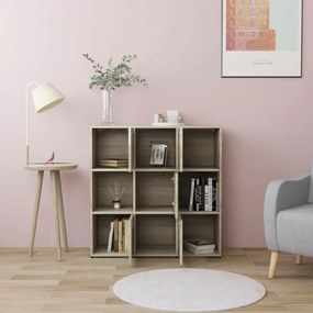 sonoma tölgy színű szerelt fa könyvszekrény 90 x 30 x 90 cm
