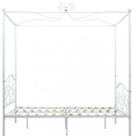 fehér fém baldachinos ágykeret 120 x 200 cm