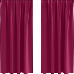 vidaXL Fekete Függöny Gyűrűkkel 2 pcs Bordó 175 x 140 cm Poliészter