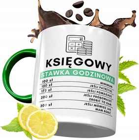 Zöld Bögre Könyvelőnek Ajándékba, fényképes nyomattal