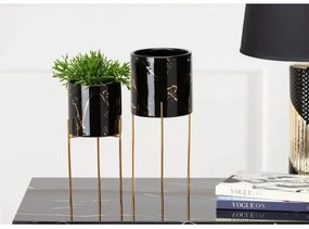 Virágállvány NILA 32,5x13 cm fekete/arany