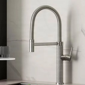 Kihúzható zuhanyfejes ELITE EDITION KS1220 konyhai csaptelep többféle színben, például matt fekete és króm — Fekete