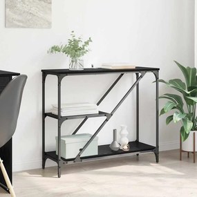 vidaXL Konzolasztal Fekete tölgy 88,5 x 30 x 75 cm Faanyag