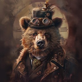 Canvas Vászonkép Portré Mackó Steampunk Industrial 40x40