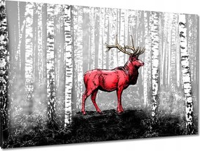 Vászonkép 120x80 Szarvas Nyírfa Erdő