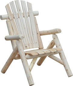 Outsunny Időjárásálló Adirondack Szék Fából készült Kültéri Kertiszék Magas Támlával és Karfákkal Erkélyszék Kerti Ülőhely 83cm x 68cm x 101cm Termész