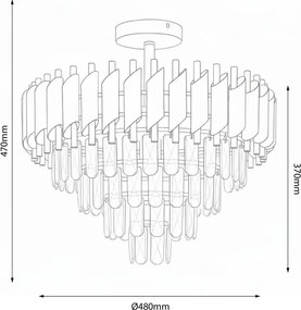 Brilagi - Felületre szerelhető csillár ECLIPSE 7xE14/10W/230V, átmérő 48 cm, ezüst