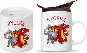 Gyerek Szett Lánya Fia Bögre Persely nyomott mintával