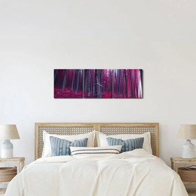 Egy rózsaszín erdő képe (órával) (90x30 cm)